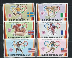 Liberia 591-6 1972 Olympics set MNH