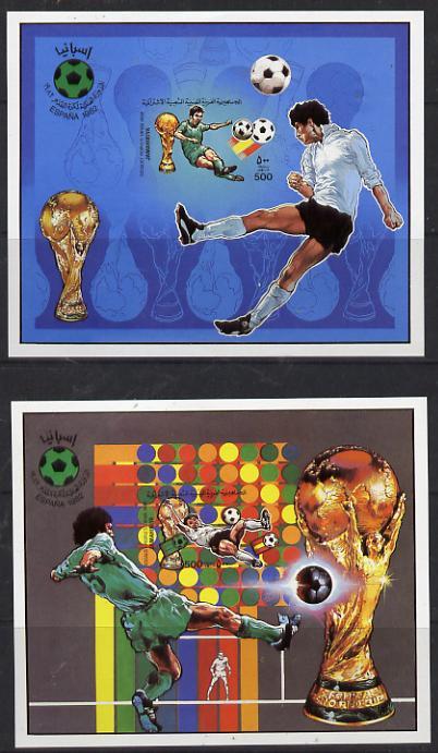 Libya 1982 Football World Cup set of 2 imperf m/sheets (M...