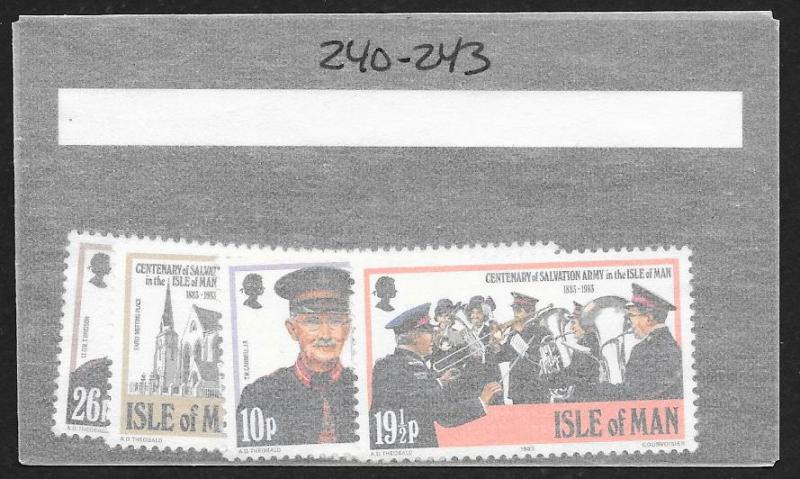 ISLE OF MAN Sc#240-243 Complete Mint Never Hinged Set