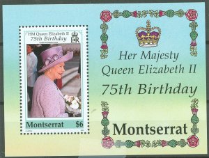 Montserrat #1035  Souvenir Sheet (Queen)