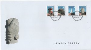 Jersey 2012 FDC Sc 1586-1589 Castle, Tower, Lighthouse, Sculpture