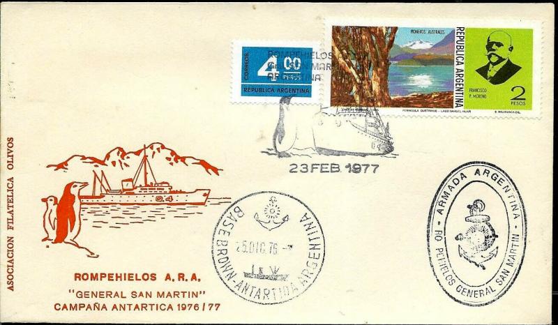 AANT-187 ANTARCTIC ANTARCTICA 1987 ARGENTINA BROWN STATION SAN MARTIN ICEBREAKE 