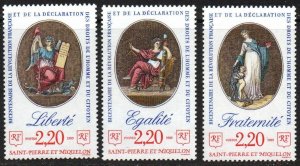 St. Pierre & Miquelon Sc #514-516 Mint Hinged