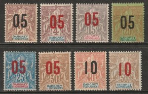 Dahomey 1912 Sc 32-9 partial set MLH*