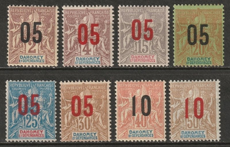 Dahomey 1912 Sc 32-9 partial set MLH*