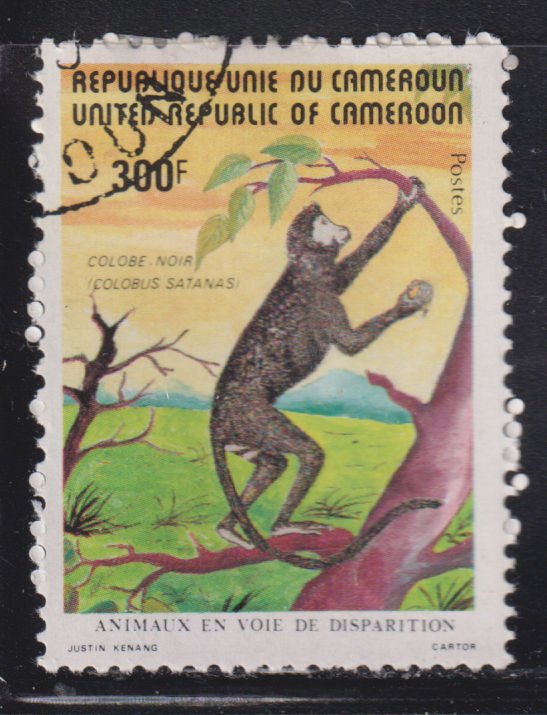 Cameroun 718 Black Colobus Monkey 1982