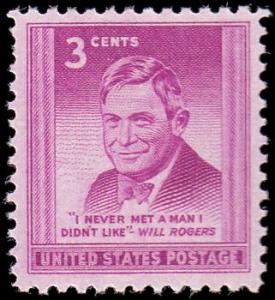 Scott 975 Will Rogers MNH