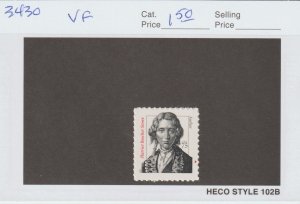 Scott# 3430 2007 75c Harriet Beecher Stowe Issue VF MNH