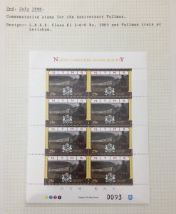 GB Railways N. Yorkshire Moors 1998/99 Train Label Sheets Covers Cards(21) UK133