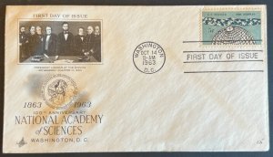 NATIONAL ACADEMY OF SCIENCES #1237 OCT 14 1963 WASHINGTON DC FDC BX6