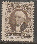 MEXICO 16a, 4Rs UNUSED, HINGED, ORIGINAL GUM. G-F.