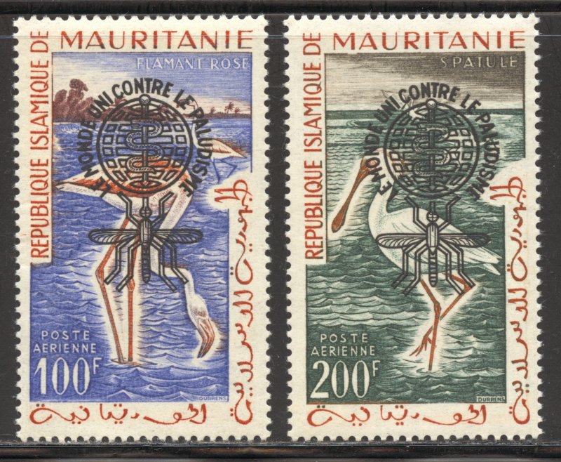 Mauritania Scott C14var-C15var MNHOG - 1961 Type I Anti-Malaria Overprints