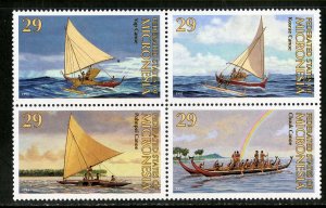 RK8332 MICRONESIA 176a BLOCK4 MNH SCV $3.25 BIN $2.00 BOATS