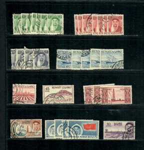 STP7  Kuwait Lot of 34 used mix dups Off Paper, Shaikhe Abdullah, 10 Rupees