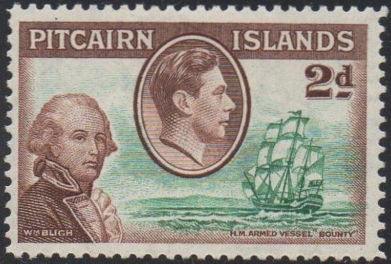 Pitcairn Islands 1940 2d Lt. Bligh and the Bounty MH