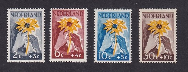 Netherlands   #B199-B202  MNH   1949  NWIN  cultural welfare   sunflower