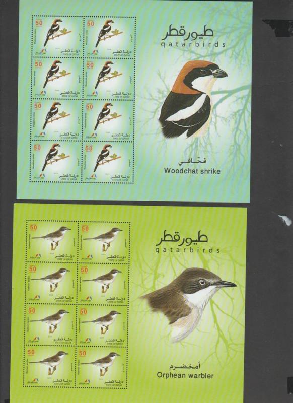 O) 2009 QATAR, BIRDS, MINISHEET FOR 6, MNH