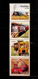 SALVADOR Sc 1542 NH STRIP OF 2000 - TRAINS