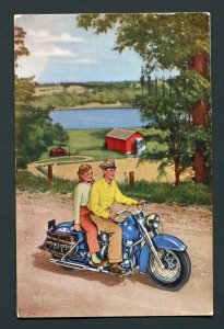 1952 Harley Davidson Dealer Advertising Postcard - San Diego, California