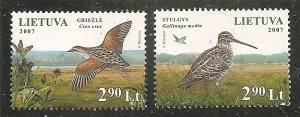 Lithuania   Scott  848a,b   Birds    Used