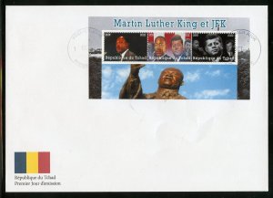 CHAD 2022 MARTIN LUTHER KING AND JFK SOUVENIR SHEET FIRST DAY COVER