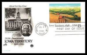 US UX123 Iowa Territory PCS Artcraft Variety U/A FDC Postal Card