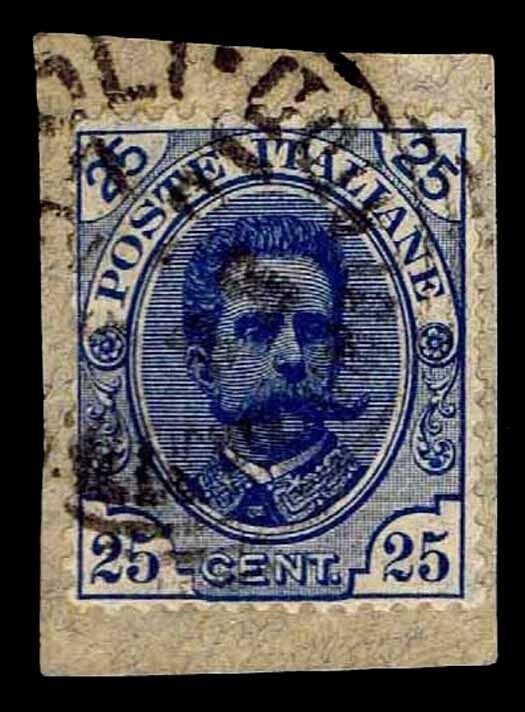 1891-96 ITALY#70 - KING HUMBERT I ON PIECE - USED - VF - CV$10.00 (ESP#1201)