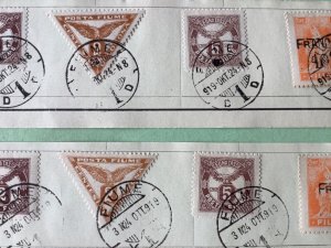 Fiume stamps cancelled on part album page  A4138