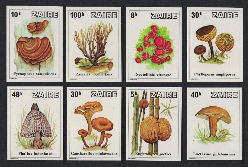 Zaire Mushrooms 8v Imperf 1979 MNH SG#944-951 MI#597-604