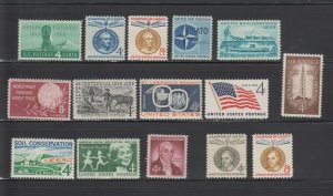 US, 1124-1138, 1959 COMPLETE YEAR, MNH, COLLECTION MINT NH, OG