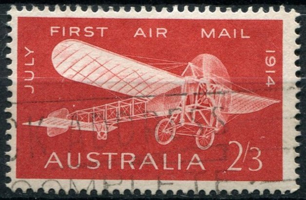 Australia Sc#383 Used, 2sh3p red, 50th Anniversary of 1st Australian Airmail ...