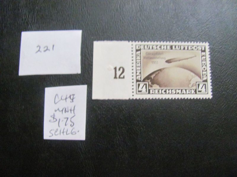 Germany 1933 MNH SIGNED SCHLEGEL SC C45 MARGIN COPY W/# SUPERB  300 EUROS (221)