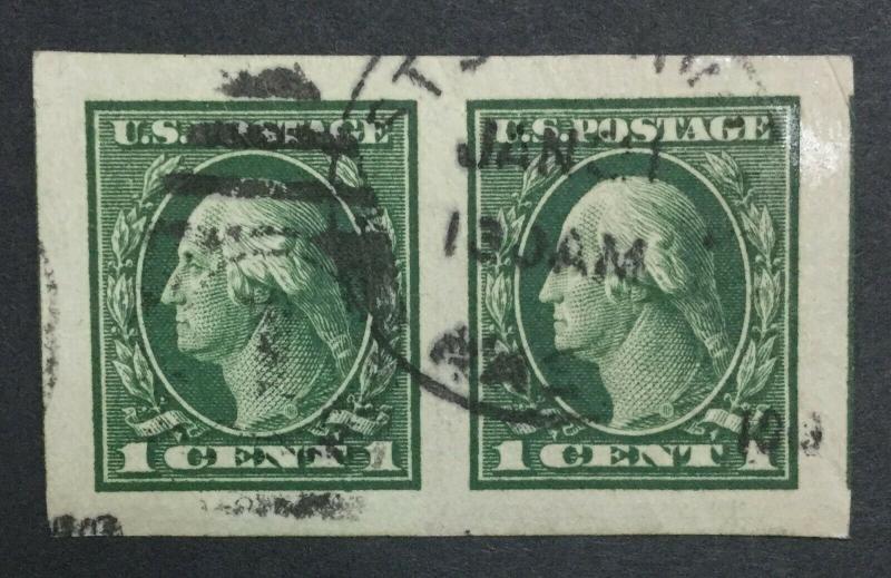 MOMEN: US #408 PAIR USED #25256