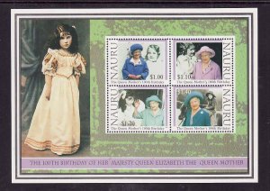 Nauru-Sc#483a- id8-Unused NH sheet-Queen Mother-100th Birthday-2000-