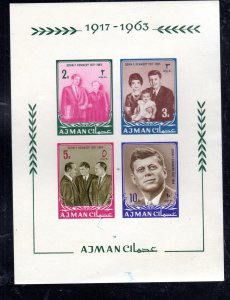 AJMAN 1963 J.F.K MINT VF NH O.G S/S4 IMPERF. (98AJ)