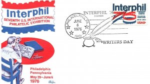 INTERPHIL 7th U.S. INTERNATIONAL PHILATELIC EXHIBITION - WRITERS DAY JUNE 6 1976