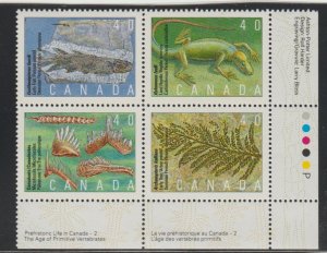 Canada 1309a  Prehistoric live - Plate Block LR - MNH