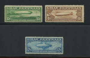 C13-C15 Graf Zeppelin Air Mail Mint Set of 3 Stamps NH (By 1807)