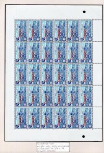 HERM: 6d EUROPA 1961 COMPLETE MINT SHEET OF 30