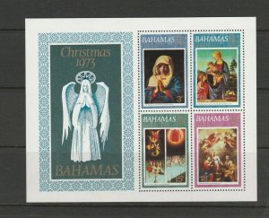 Bahamas 1973 Christmas MS, WMK CROWN TO RIGHT CA UM/MNH SG MS421a