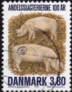 Denmark 841 - Used - 3.80k Danish Co-Op Bacon Factories (1987) (cv $1.40)