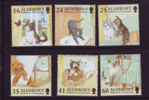 Alderney Sc 92-7 1996 Domestic Cats stamp set mint NH