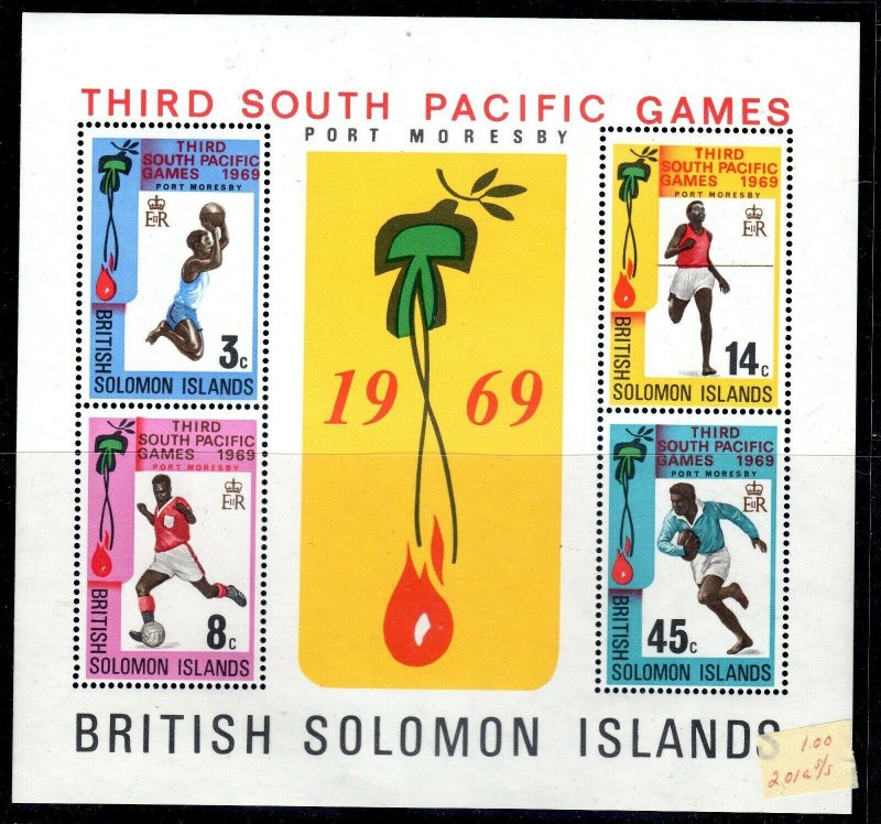 BR SOLOMON IS...1969.. GAMES  MS 188     mnh um