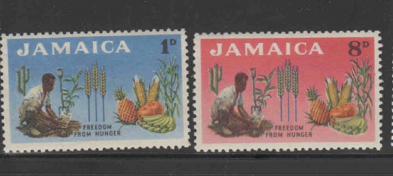 JAMAICA #201-202  1963  FREEDOM FROM HUNGER        MINT  VF NH  O.G  a