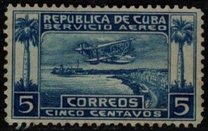 1927 Cuba Scott #- C1 5 Centavos Bi-Plane Over Havana Harbor Unused