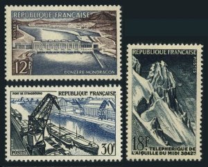 France 807-809,hinged-.Michel 1106-1108. French Technical achievements,1956.