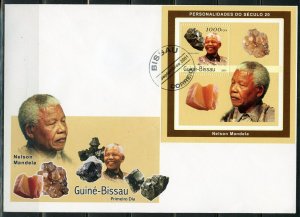 GUINEA BISSAU 2001 NELSON MANDELA SOUVENIR  SHEET FIRST DAY COVER