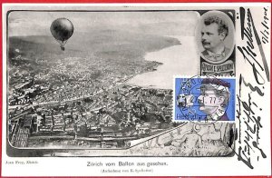 aa3360 - SWITZERLAND  - POSTAL HISTORY - Maximum Card 1977 Aviation BALLOON