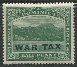 DOMINICA -Scott MR3 - Overprint War Tax -1918 - MLH- Single 1/2p Stamp