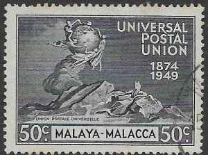 Malaysia - Malacca -21  1949  50 c  VF Used